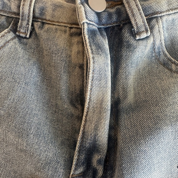 Blue Chanel Denim Jean Shorts with Distressed Hem and Logo Design - Picture 5 of 8